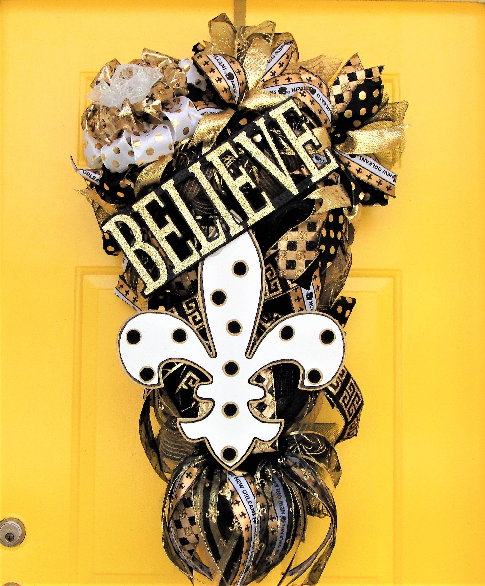 Saints Football Swag Saints Swag Black And Gold Swag Fleur Etsy
