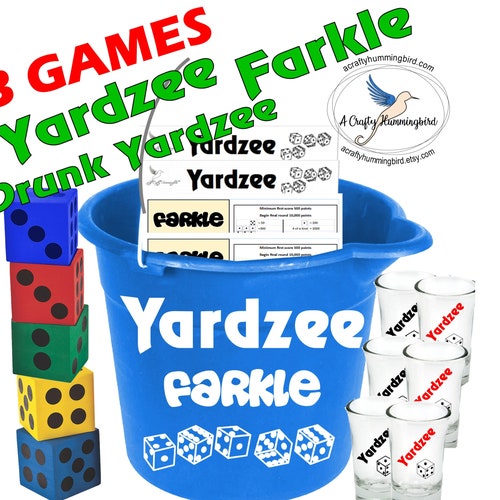 Yardzee Farkle Adult Lawn Dice Games Drinking Game Set Etsy