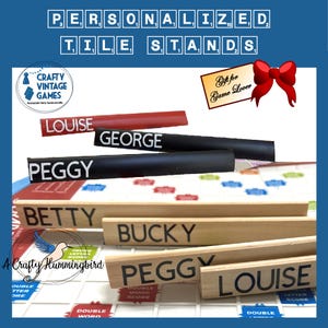 Personalized Scrabble stand tile with name, Scrabble game accessories, family Christmas gift for mom, stocking stuffer for Scrabble fan