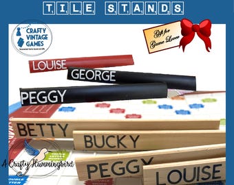 Personalized Scrabble stand tile with name, Scrabble game accessories, family Christmas gift for mom, stocking stuffer for Scrabble fan