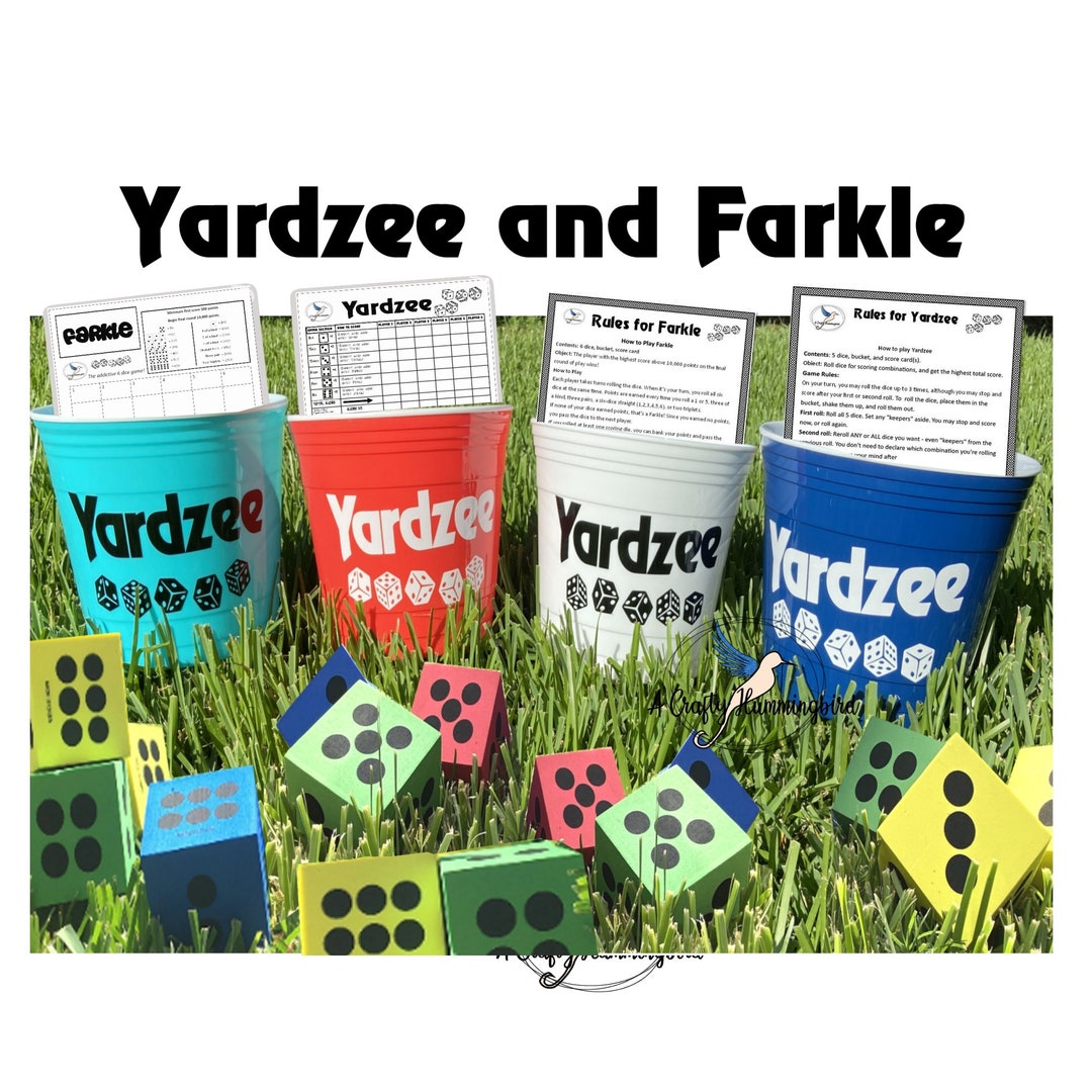 Yardzee Farkle Dice Game, Yardzee Score Cards, Beach Game, Outdoor Game ...