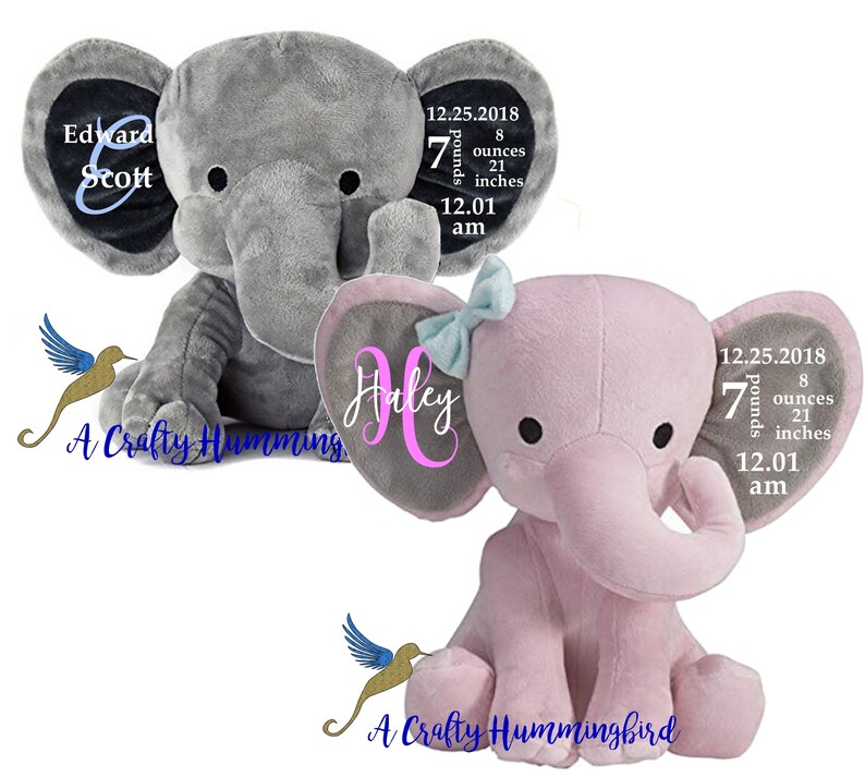 personalized baby elephant stuffed animal