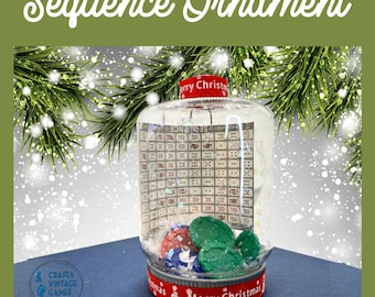 Sequence Game Christmas Ornament, Board Game Gift