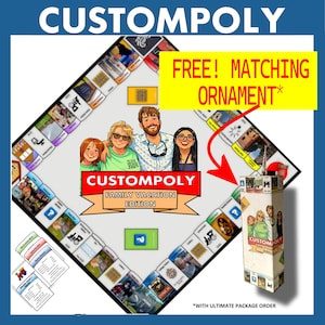 Custompoly Board Game, Complete Game: Customized Game, Personalized Board Game, Custom Board Game , Christmas Gift, Personalized Game