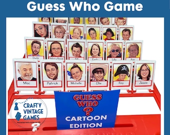 Cartoon-me Guess Who Game, Family Holiday Party Activity, Custom