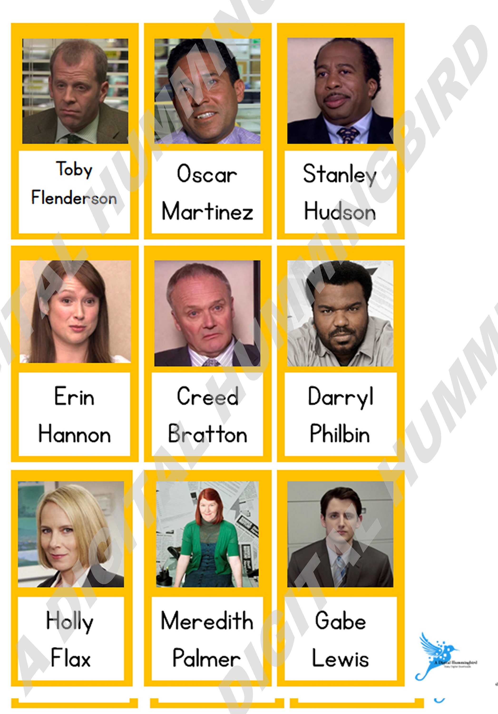 Office Movie Guess Who Printable Game Piece Guess Who Board - Etsy