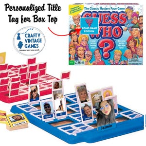 Personalized Guess Who Game with Your Photos: Professional Printing on Heavy 110lb Glossy Card Stock- Custom game title- extra cards zdjęcie 4