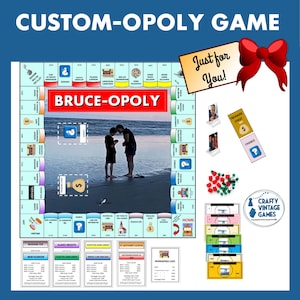 Personalized Your-opoly board game, complete custom-opoly game, anniversary gift, party Mono poly board game, family Christmas gift for mom