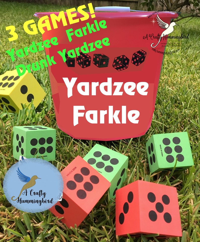 Yardzee Farkle Adult lawn dice Games drinking game 3 game