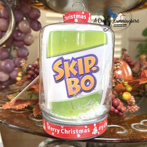 Upcycled Card Game Ornament, Customized Skip Boo Ornament, Vintage Game ...