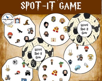 Juego de búsqueda de magos, Dobble para fans de Harry Potter, Seek It, juego para la noche de juegos en familia, juego para la fiesta de cumpleaños de Harry Potter, regalo de Navidad para niños, regalo personalizado