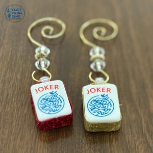 Adorno navideño de Mahjong Joker, juego de 4, decoración navideña de Mahjong, regalos de Navidad para mujeres, recuerdos para fiestas de Mahjong. imagen 2