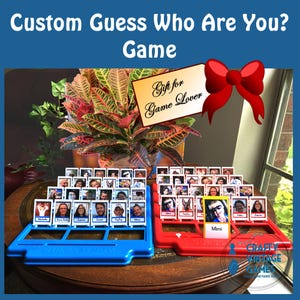 Personalized Guess Who Game, family reunion game night, custom Guess Who Are You cards, holiday party game, family Christmas gift for her