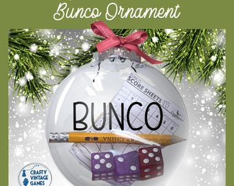 Personalized Bunco Ornament: Upcycled Dice, Score Sheet