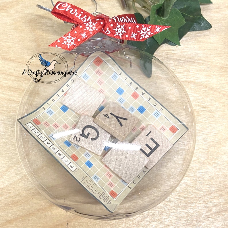 Upcycled Personalized Scrabble Game Ornament, Scrabble Tiles, Ornament