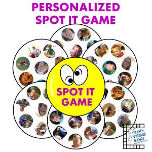 Jeu personnalisé 57 Spot It, Dobble Seek It, soirée jeux en famille, jeux de fête pour réunion de famille, cadeau de Noël pour elle, cadeau personnalisé