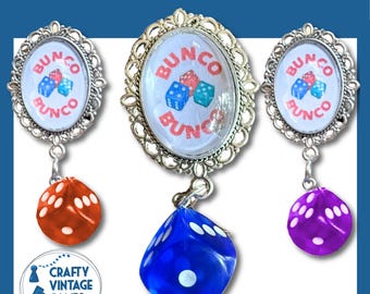 Recuerdos de fiesta con imanes para la noche de juegos Bunco, juego de 3, imanes de dados, idea de premio para decoración Bunco, actividad del club Bunco, regalo familiar de Navidad