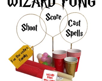 Wizard Pong game, Potter birthday party, Potter décor, HP themed, HP fan set, holiday party game, Christmas gift for Potter fan