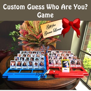 Personalized Guess Game, family game night, family reunion, holiday party Guess Who, anniversary gift for him, Mother's Day gift for mom