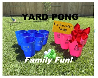 Personalized Lawn Pong, outdoor games, backyard games, tailgate party, family reunion, Christmas gift for family, holiday party games