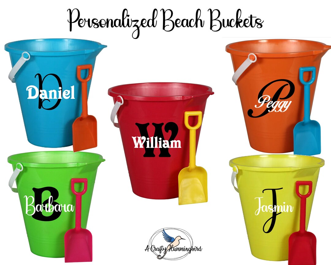 Personalized Beach Bucket Sand Bucket and Shovel Beach Pails Etsy