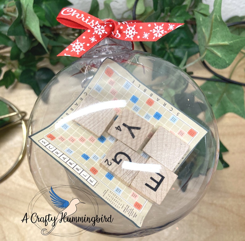 Upcycled Personalized Scrabble Game Ornament, Scrabble Tiles, Ornament