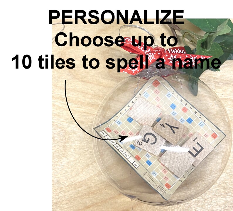 Upcycled Personalized Scrabble Game Ornament, Scrabble Tiles, Ornament