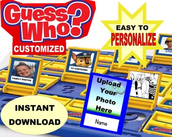 Digital Editable Guess Who, Guess Who Template, printable Template DIY Guess Who, INSTANT Digital Download, Christmas gift for family