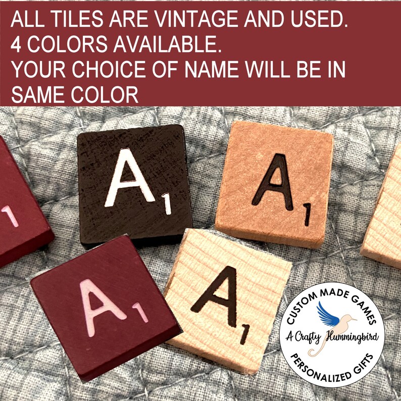 Upcycled Personalized Scrabble Game Ornament, Scrabble Tiles, Ornament