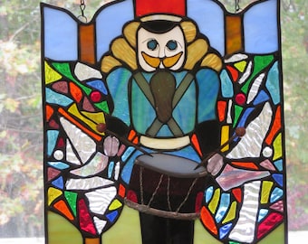 Stained Glass Dynamic Drummer (15” x 18”)