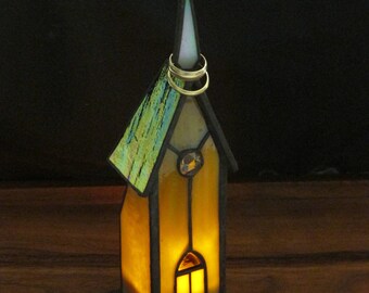 Stained Glass Church  (8.5" tall)