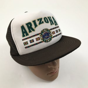 VINTAGE Arizona Trucker Hat 80&#39;s Snapback FOAM Front Southwestern Baseball Cap