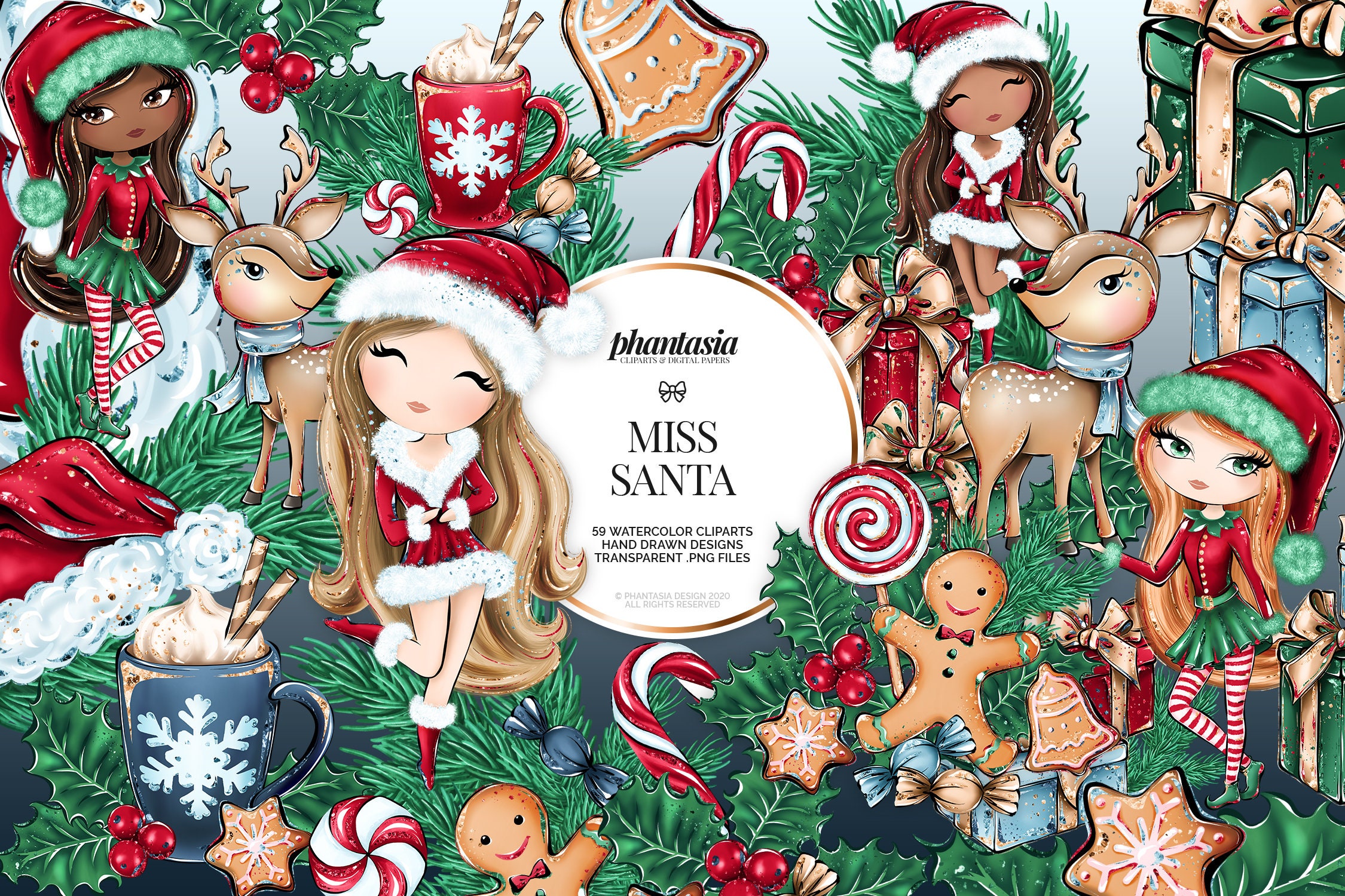 Watercolor Christmas Santa Claus And Win Bolsas Y Estuches Watercolor Christmas Santa Claus And Win Bolsas Y Estuches