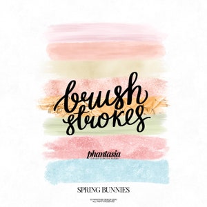Spring Brush Strokes, Brush Clipart, Paint Strokes, Paint Clipart, Background Clipart, Spring Background, Hand Drawn Clipart