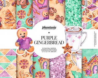 Gingerbread Digital Paper, Christmas Digital, Christmas Patterns, Christmas Background, Gingerbread Patterns, Cute Gingerbread