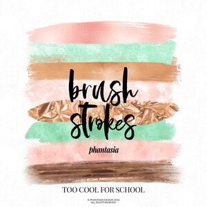 Pink And Mint, Brush Strokes Clipart, Gold Foil, Paint Strokes, Design Elements, Paint Clipart, Brush Clip Art, Autumn Colors, Fall Clipart
