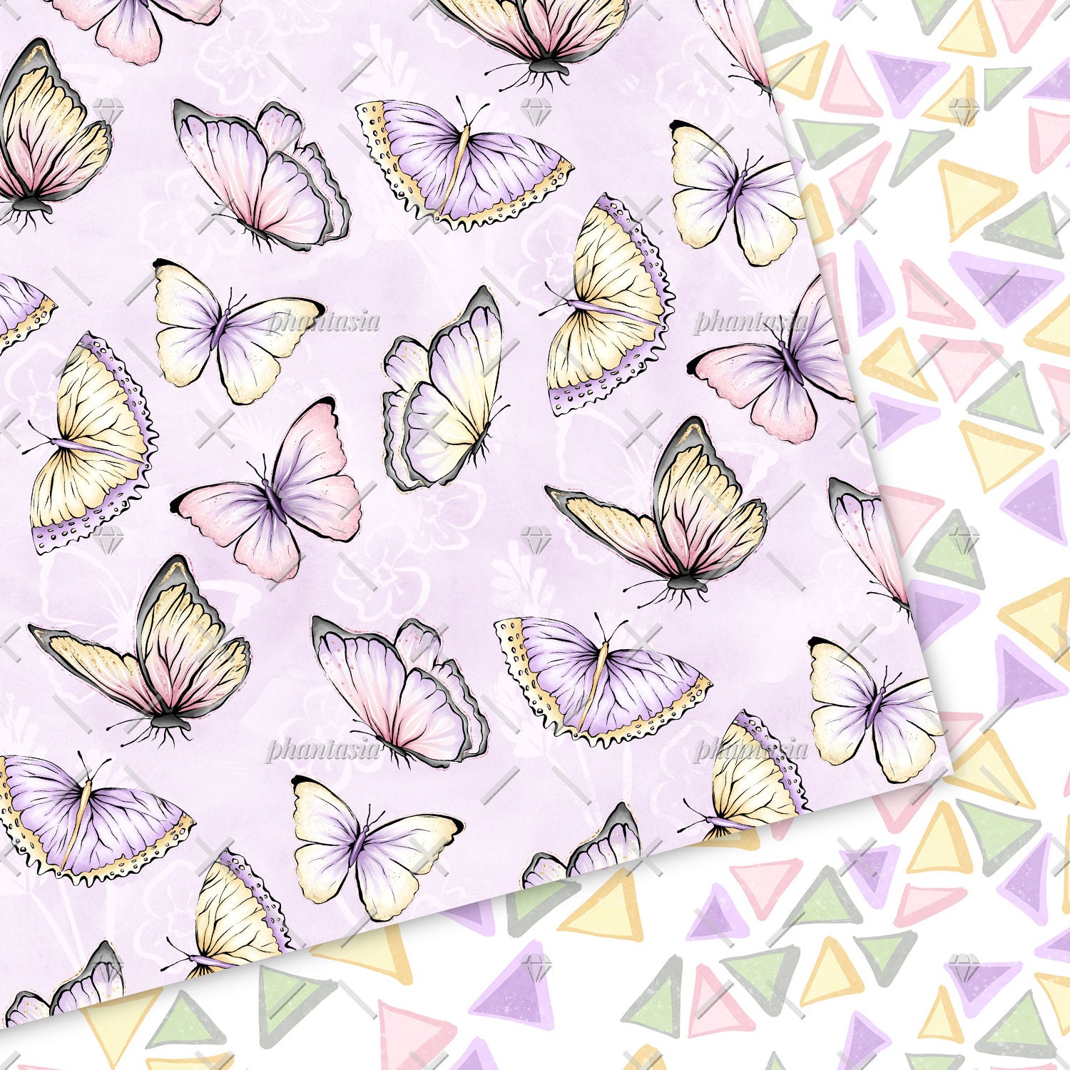 Butterflies Digital Papers Butterfly Patterns Spring Digital | Etsy