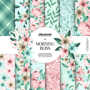 Pastel Floral Digital Paper, Floral Pattern, Floral Background, Seamless Pattern, Surface Pattern, Flowers Pattern, Spring Flowers