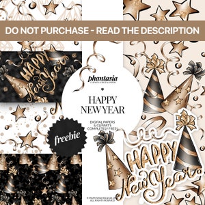 New Years Freebie, Free Digital Papers, Free Cliparts, New Year Digital Paper, New Year Cliparts
