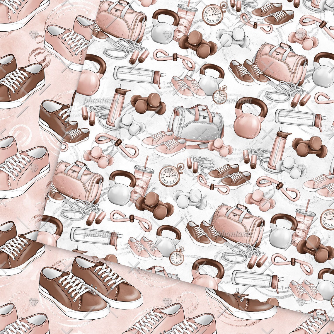 Work Out Pattern Fitness Digital Papers, Workout Patterns, Gym Digital, Workout Digital ...