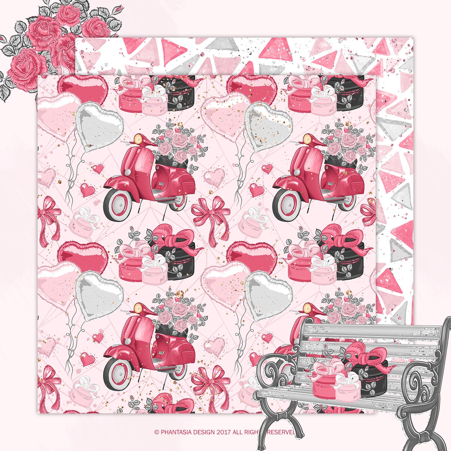 Valentines Day Digital Paper Pack, Valentines Digital Paper, First Date ...