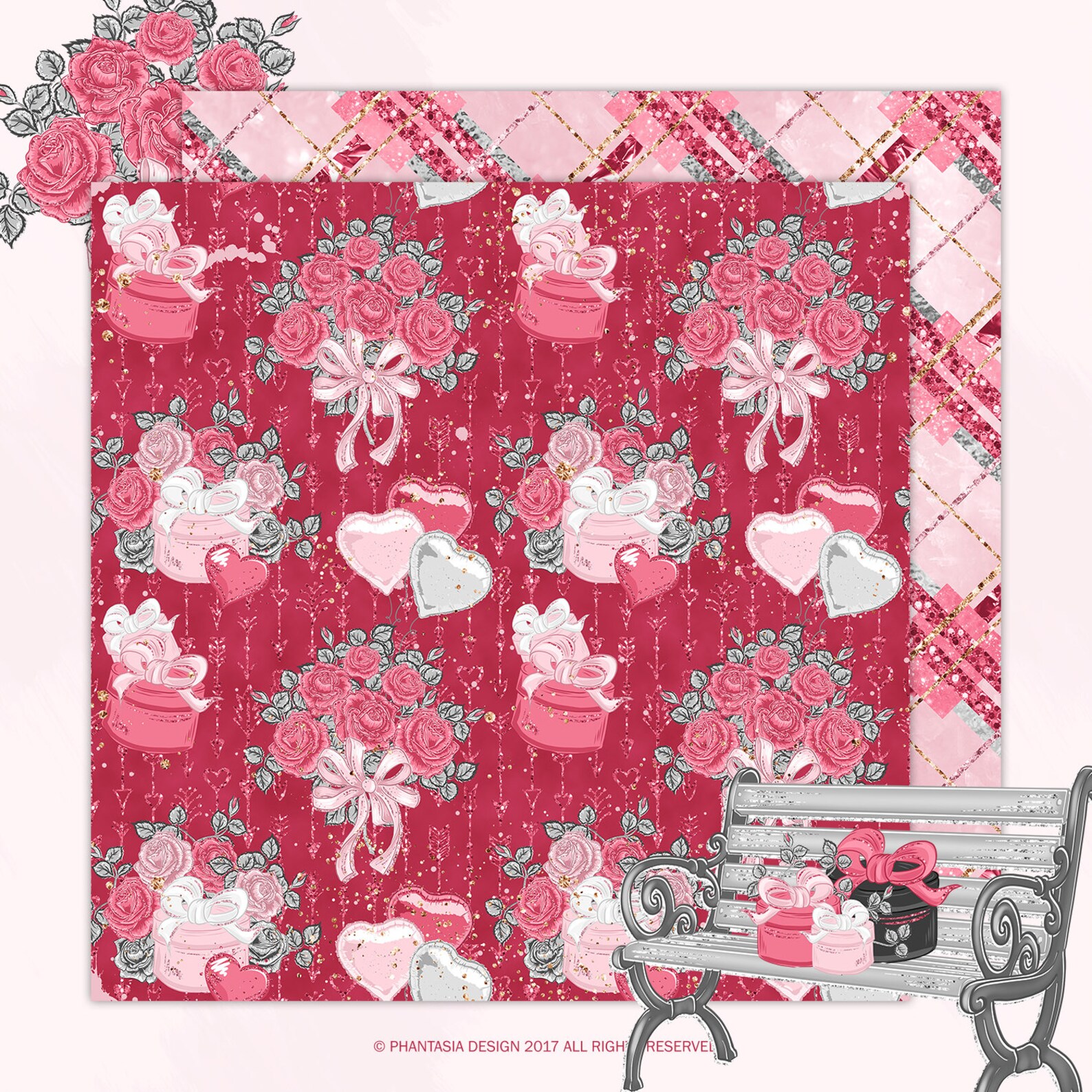 Valentines Day Digital Paper Pack, Valentines Digital Paper, First Date ...