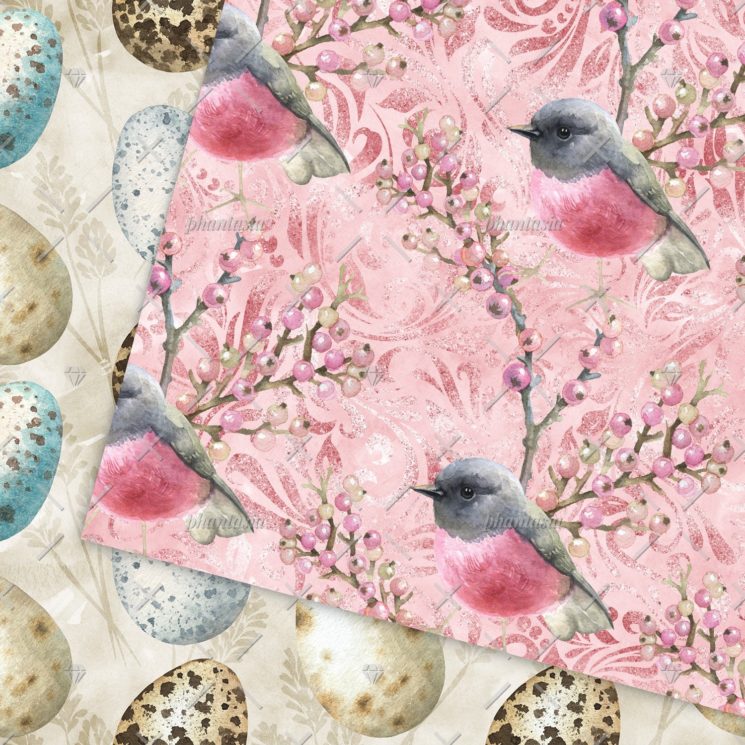 Cute Birds Digital Paper Cute Birds Pattern Hand Drawn - Etsy