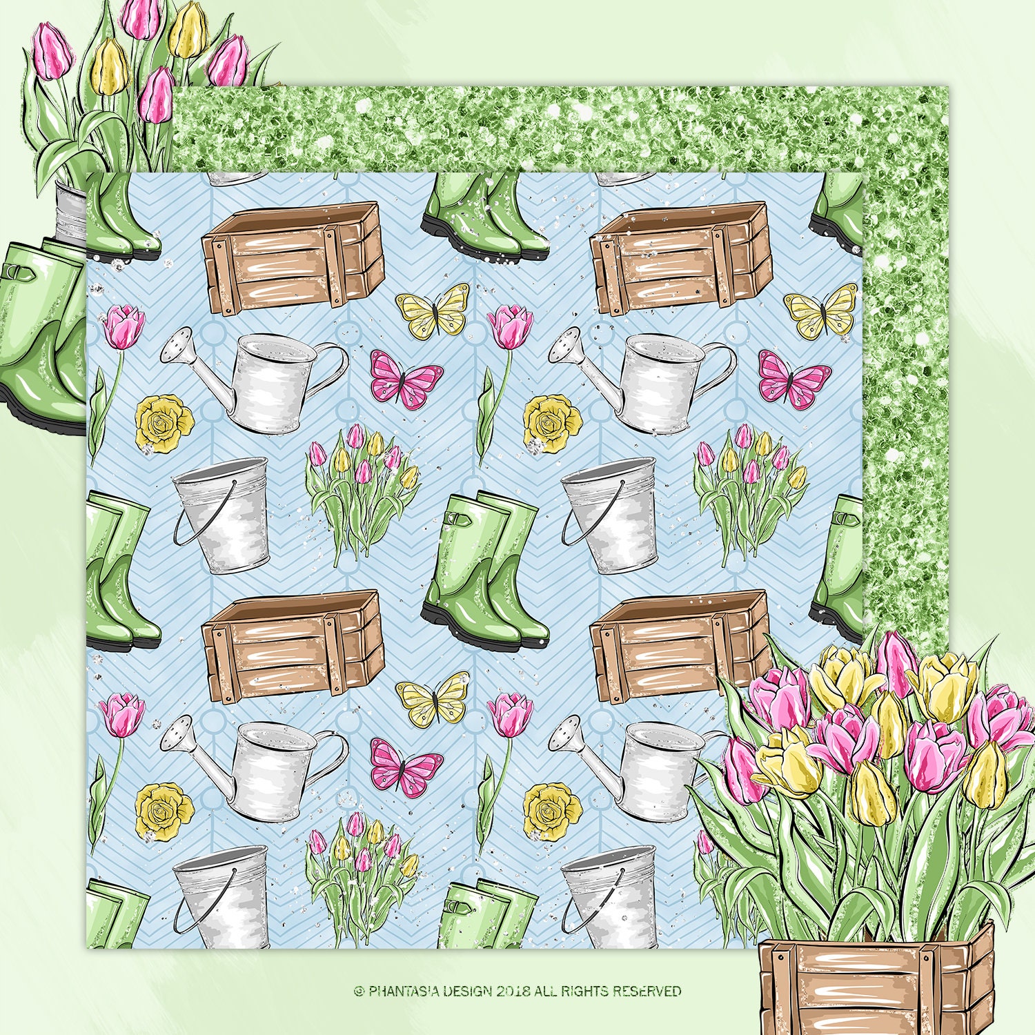 Spring Digital Paper Floral Digital Paper Spring Planner | Etsy