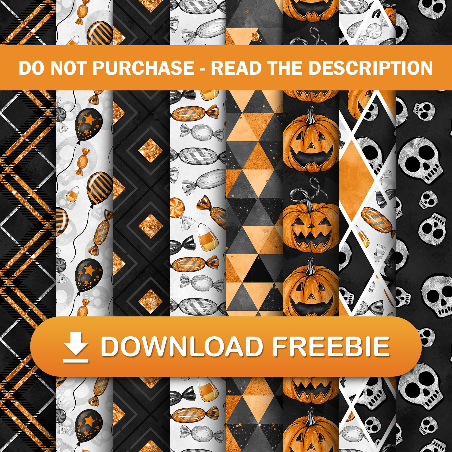 Halloween-8 scrapbooking set, digital download, digital pape