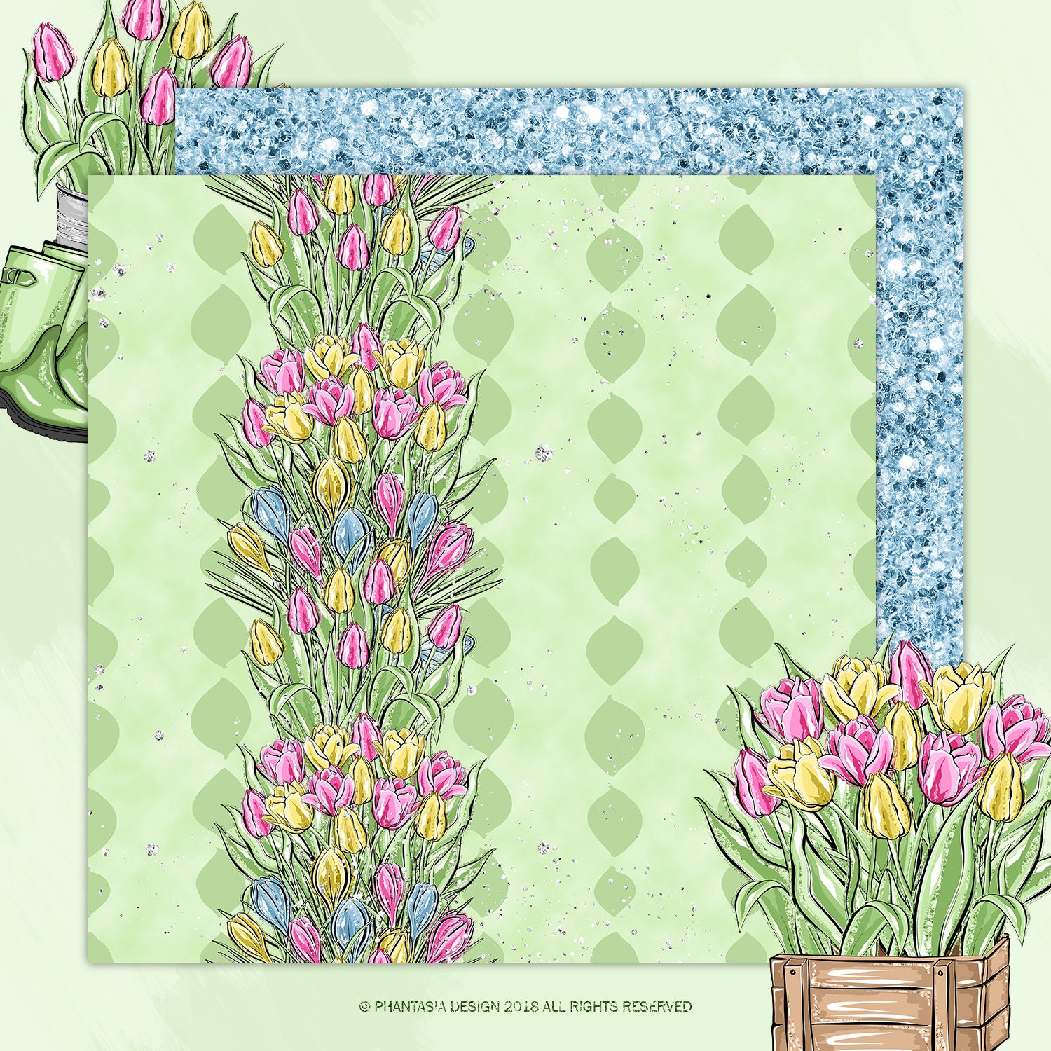 Spring Digital Paper Floral Digital Paper Spring Planner | Etsy