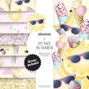 Summer Clipart Bundle, Summer Digital Papers, Summer Elements, Summer Watercolor, Watercolor Clip Art, Playful Clipart