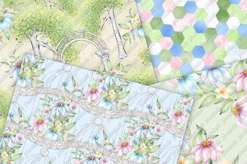 Papel digital del jardín secreto fondo del jardín patrón sin | Etsy