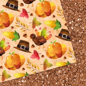Thanksgiving Digital Paper, Thanksgiving Pattern, Seamless Patterns, Fall Background, Turkey Patterns, Thanksgiving Plaid image 6