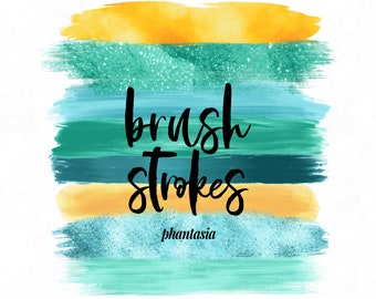 Nautical Brush Strokes, Summer Brush Strokes, Blue And Aquamarine, Exotic Colors, Summer Colors, Summer Brush Strokes, Design Elements